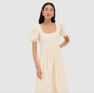 Moon River Cream Short Sleeve Dress